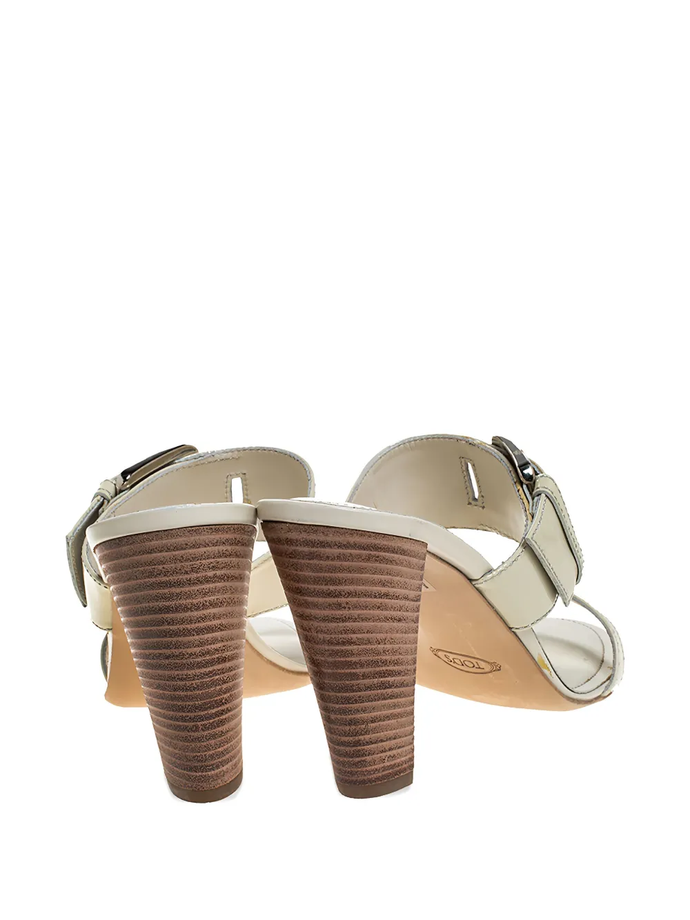 Tod's Vintage patent-leather buckle sandals White
