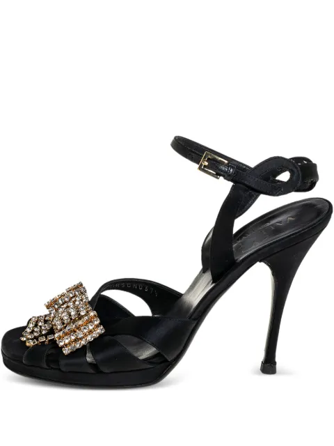 Valentino Garavani Pre-Owned 80mm satin bow crystal sandals