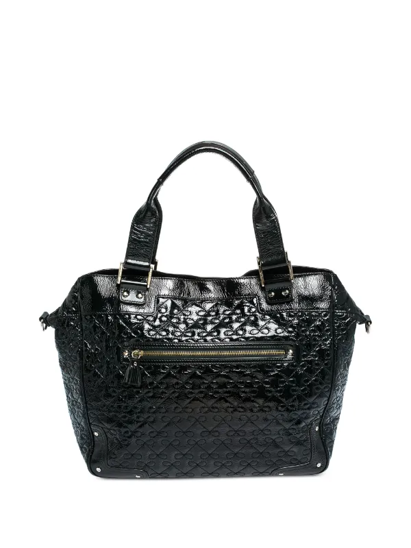 Sac Anya Hindmarch En Cuir Vernis Noir – Occasion – Style Porté épaule
