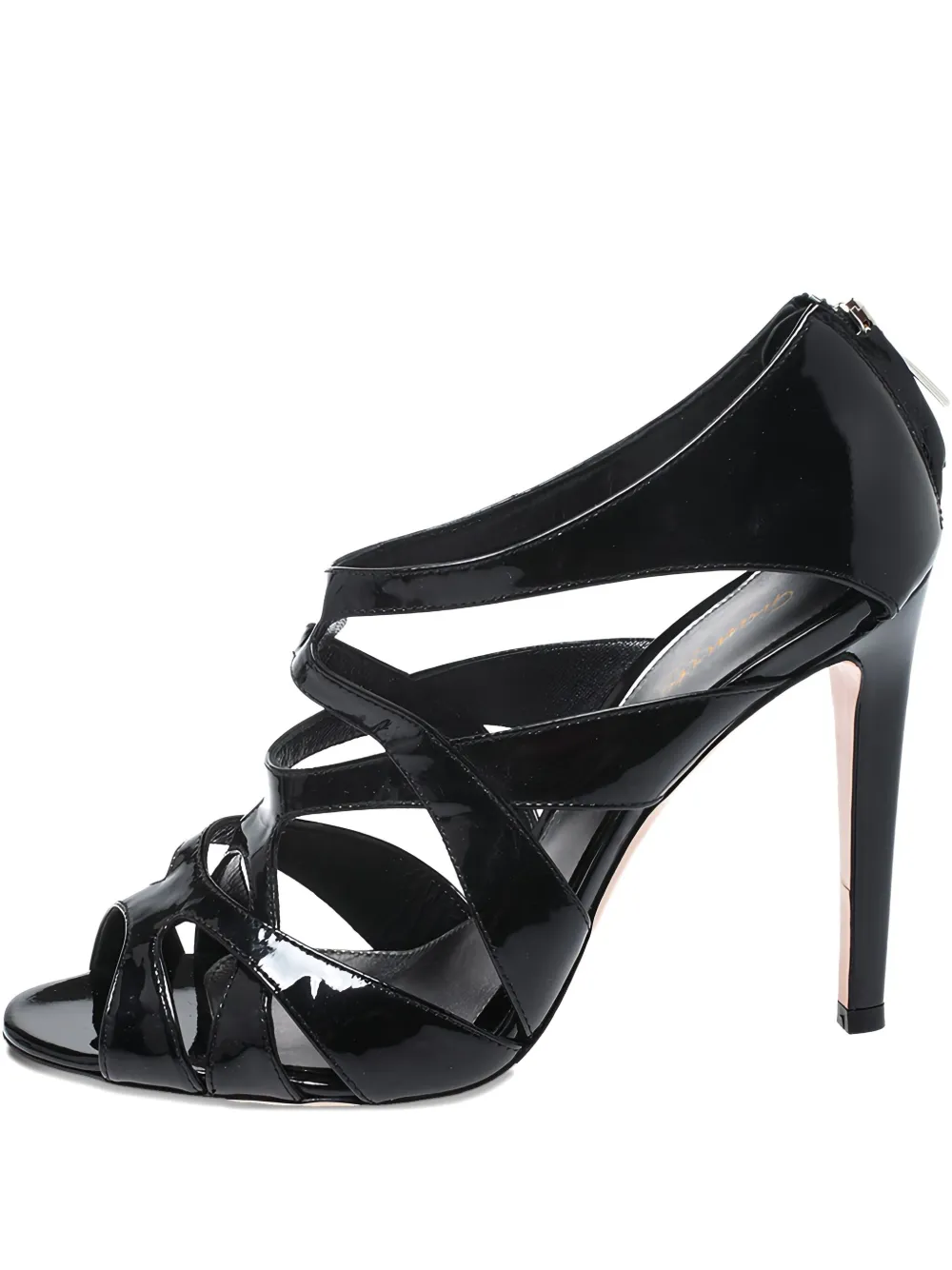 Gianvito Rossi 105mm patent-leather cage sandals | Black | Image 1