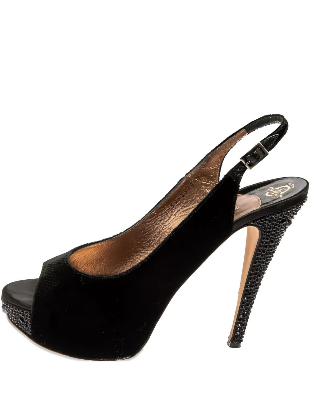 pre-owned 140mm embellished slingback sandals