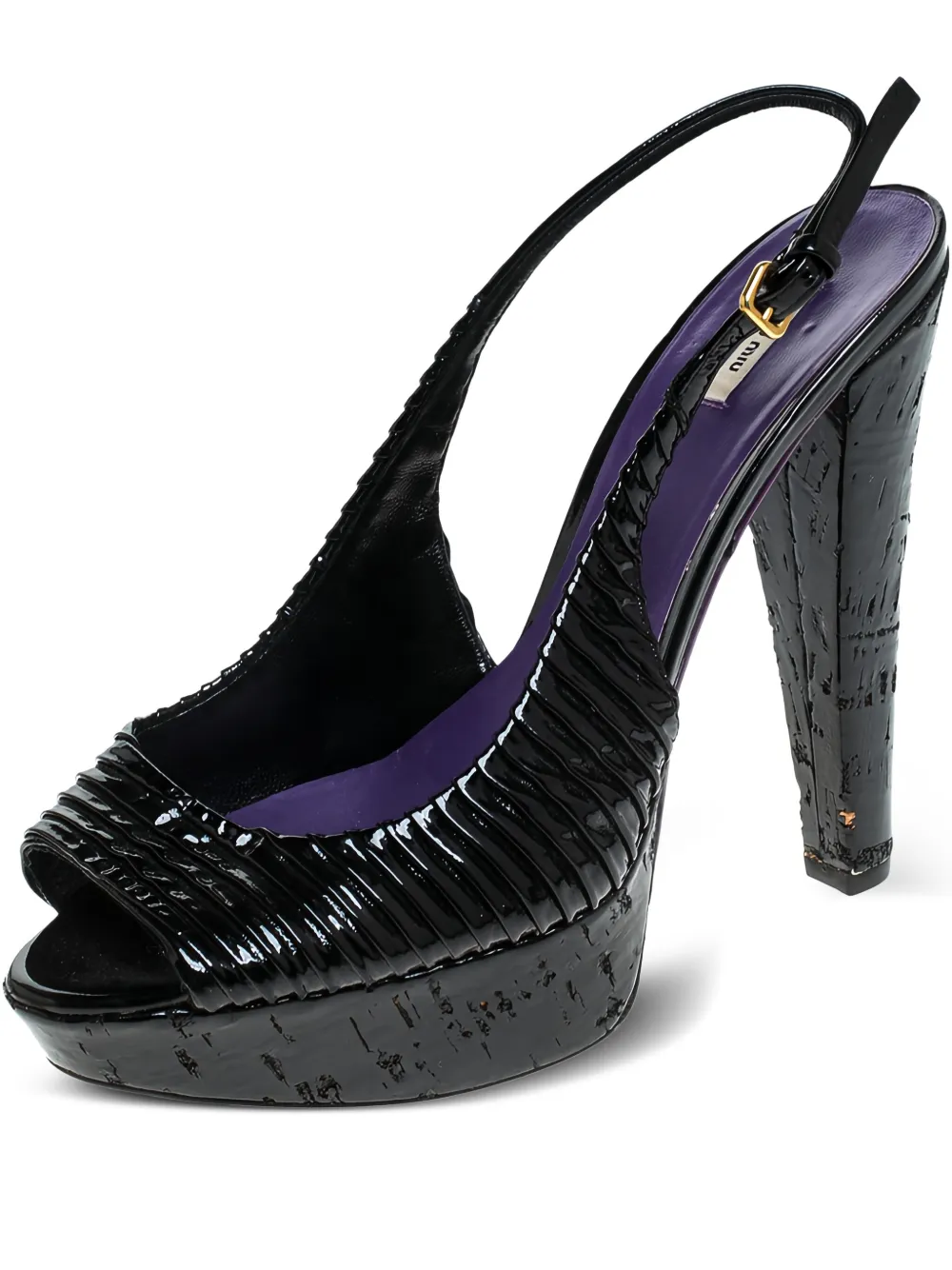 135mm patent leather slingback sandals