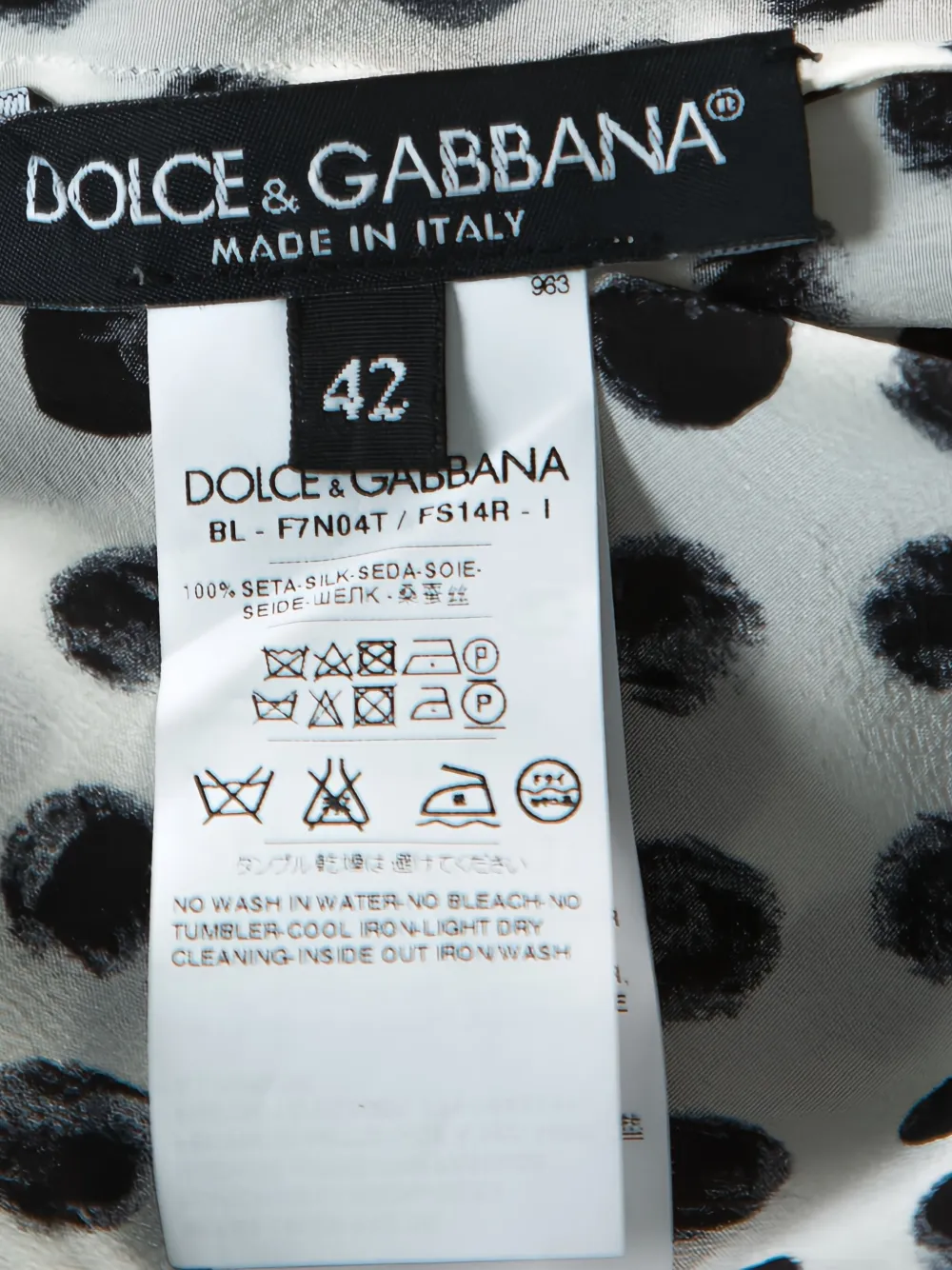 Pre-owned Dolce & Gabbana Polka-dot Silk Top In White