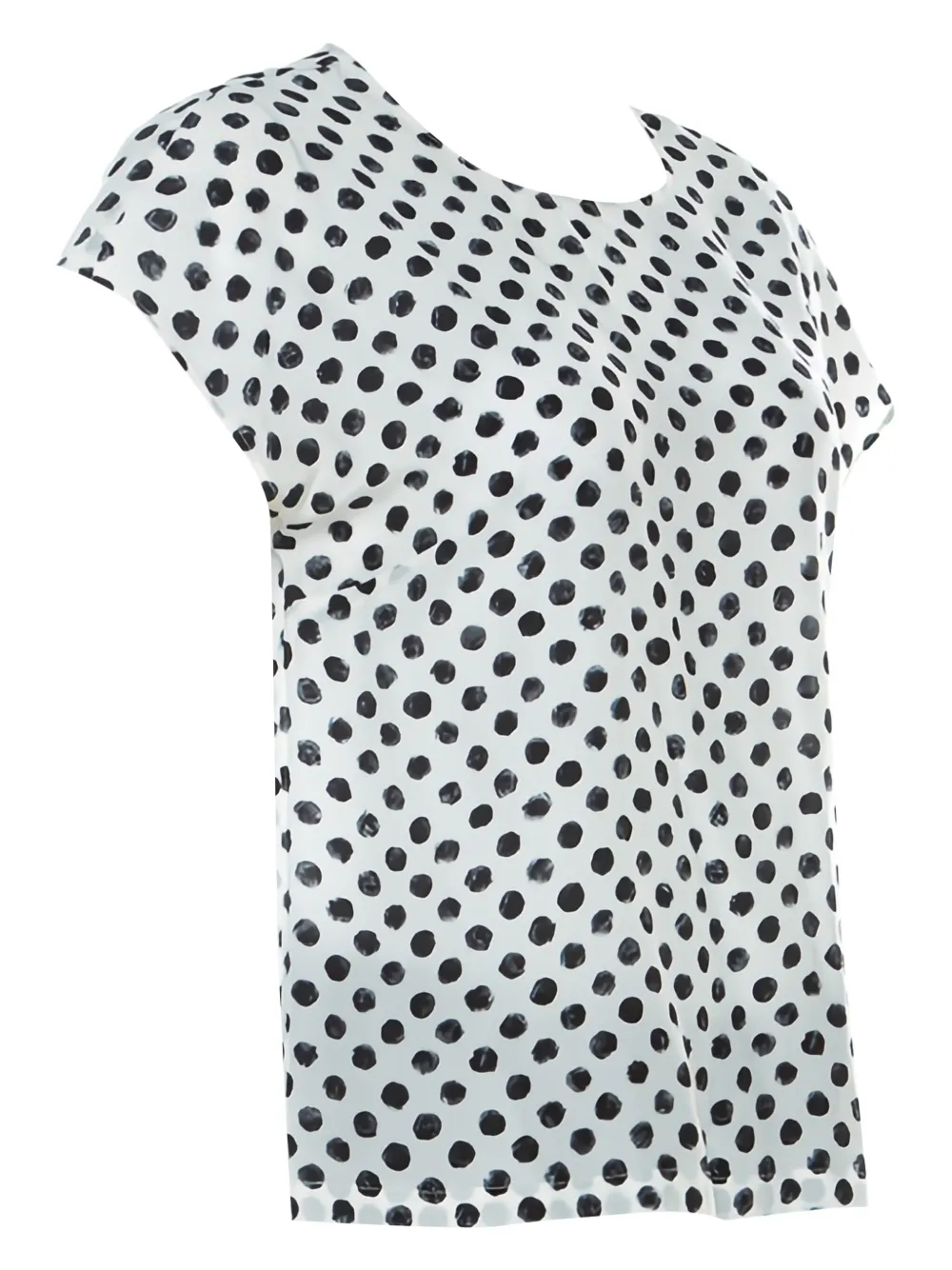 Pre-owned Dolce & Gabbana Polka-dot Silk Top In White