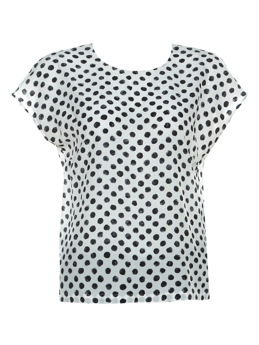 Pre-owned Dolce & Gabbana Polka-dot Silk Top In White
