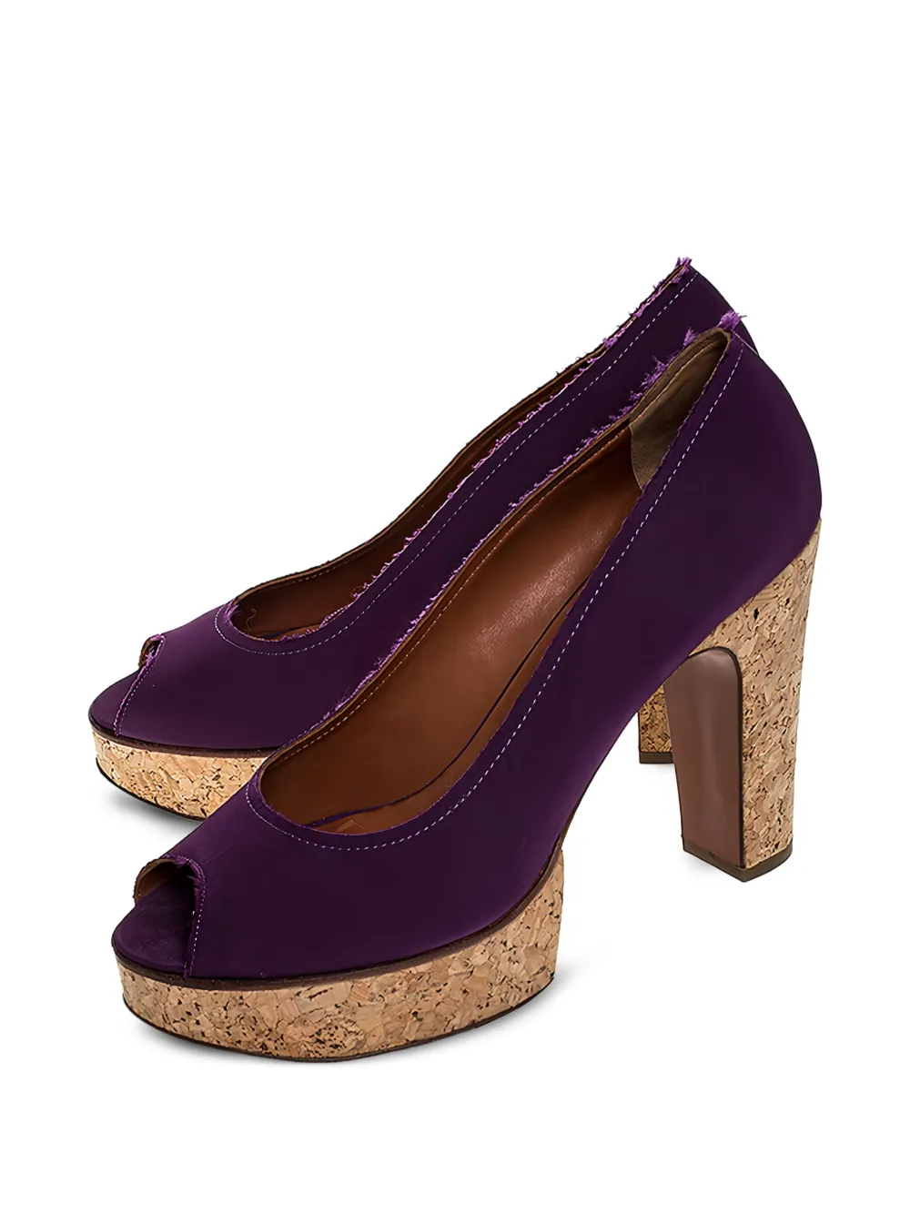 Pre-owned Lanvin Platform Cork-heel Pumps