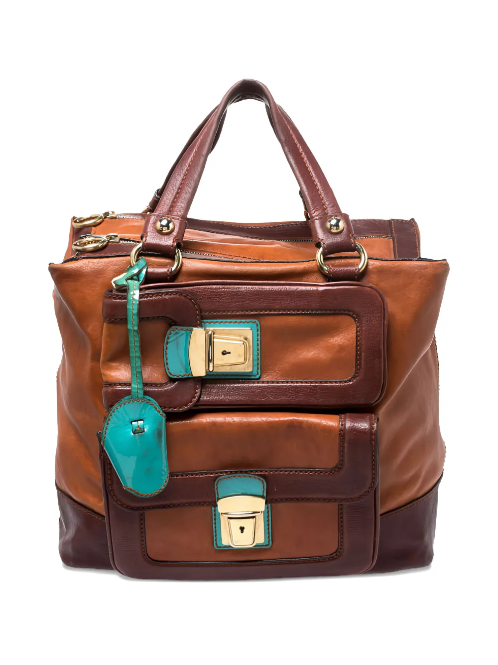 Dolce & Gabbana Pre-Owned leather dual-pocket bag | Brown | Image 1
