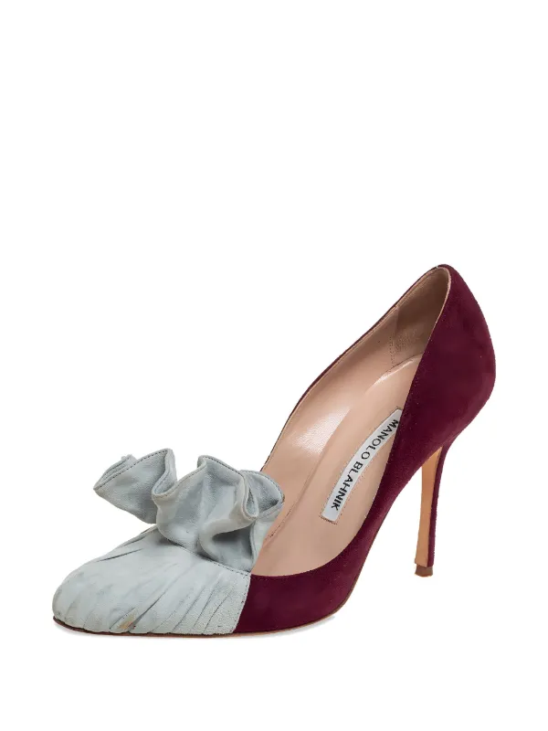 MANOLO BLAHNIK スエード パンプス Manolo Blahnik スエード パンプス | レッド | FARFETCH JP