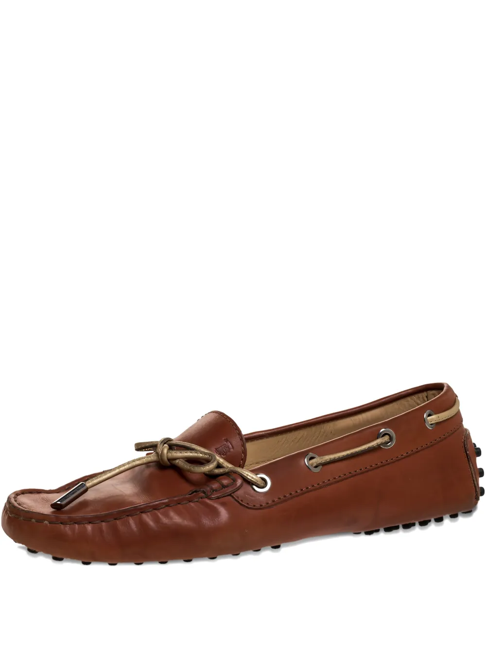 Tod's Vintage bow leather loafers - Marrone
