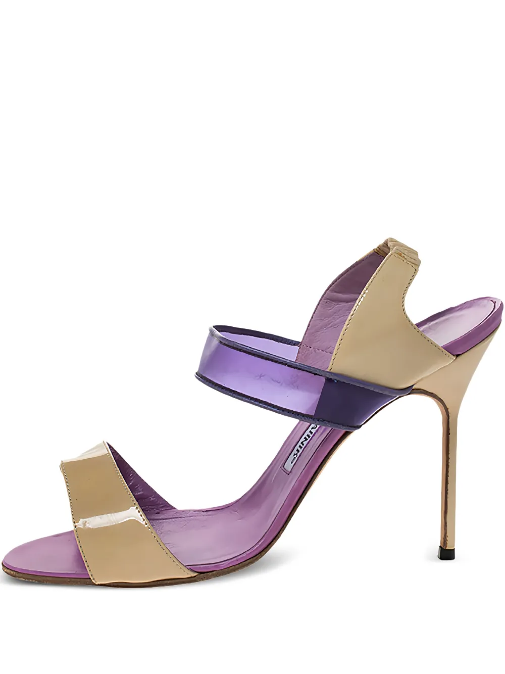 Manolo Blahnik pre-owned 110mm two-tone sandals | Purple | Image 1