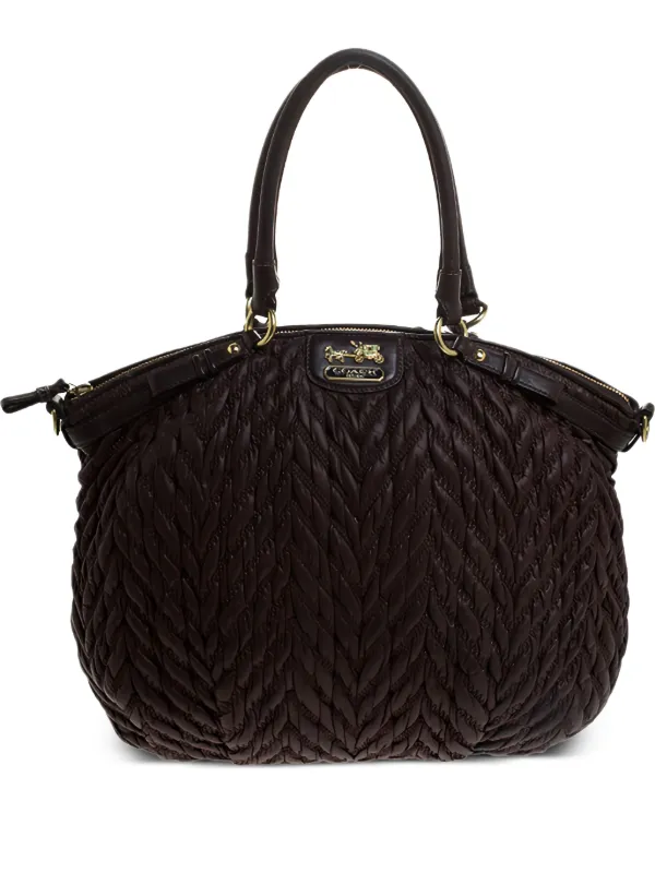 バッグ Vintage Coach Leather Tote Bag Brown Coach Vintage Leather Tote Bag | Brown | FARFETCH RO