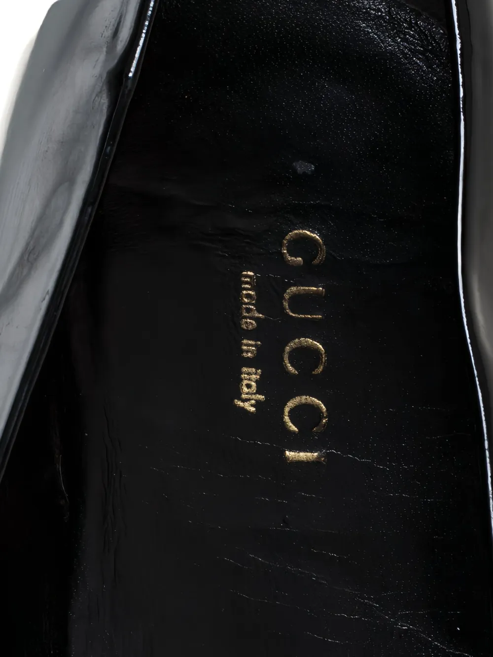 Gucci Pre-Owned レザーフラットシューズ | ブラック | FARFETCH JP