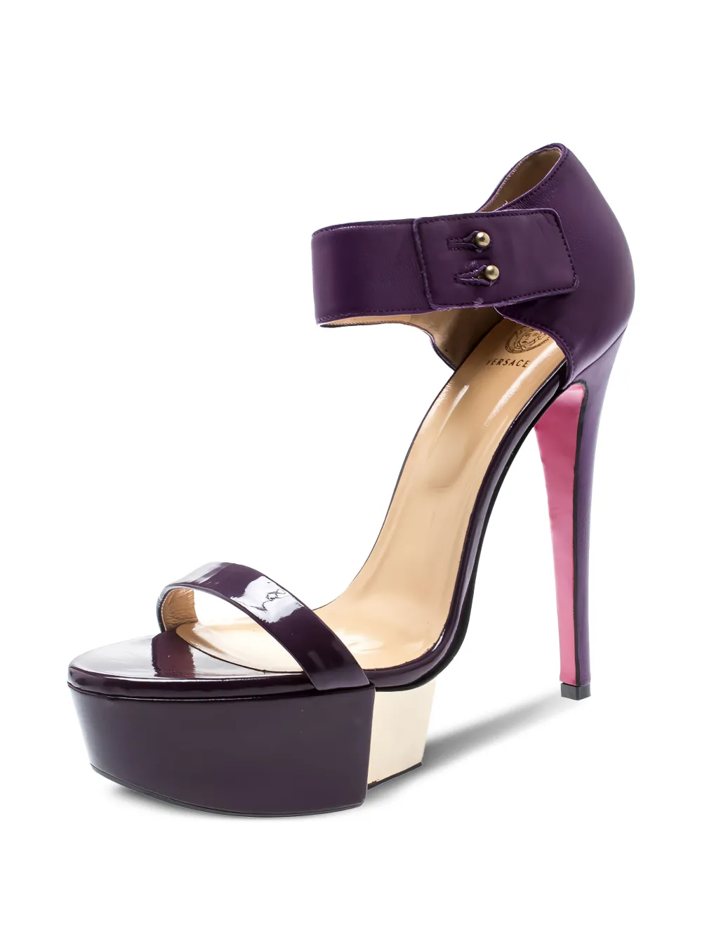 Versace Pre-Owned 145mm leather sandals | Image 2