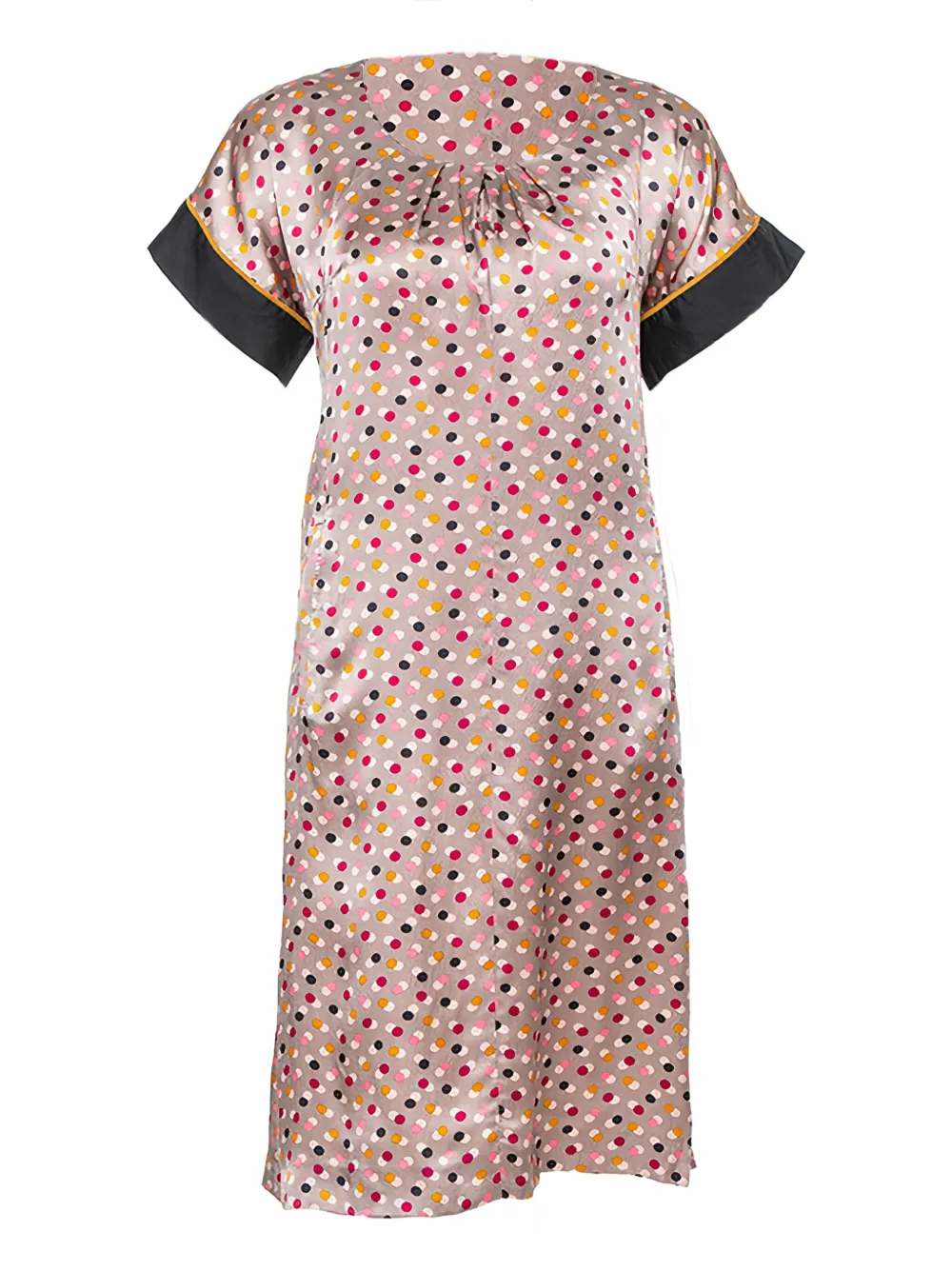 polka-dot silk dress