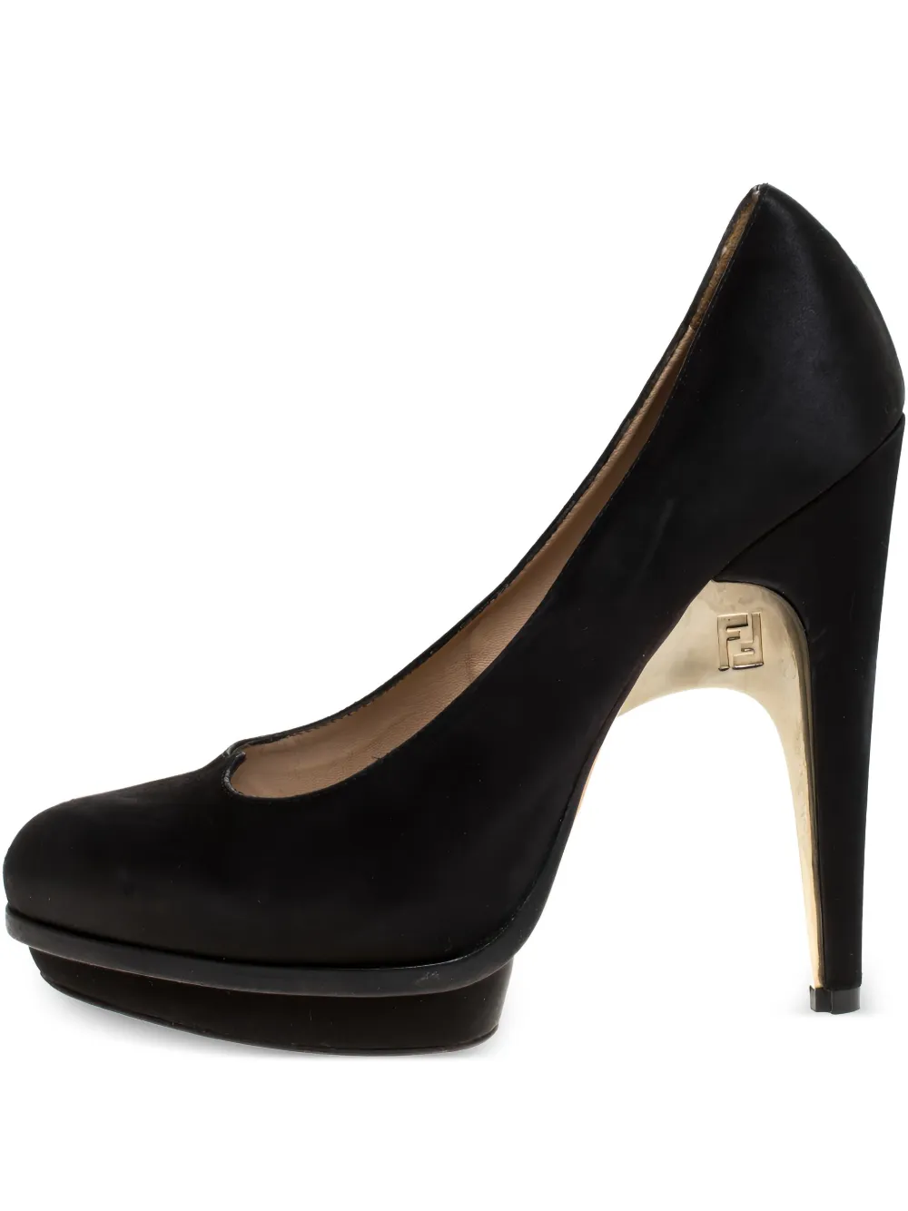 145mm leather heeled pumps