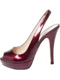 Prada Pre-Owned 125mm patent-leather slingback pumps - Red