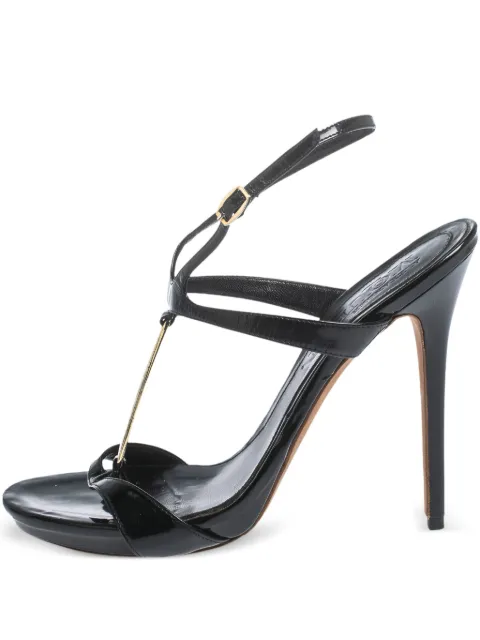 Alexander McQueen Pre-Owned Sandalen aus Lackleder mit T-Riemen