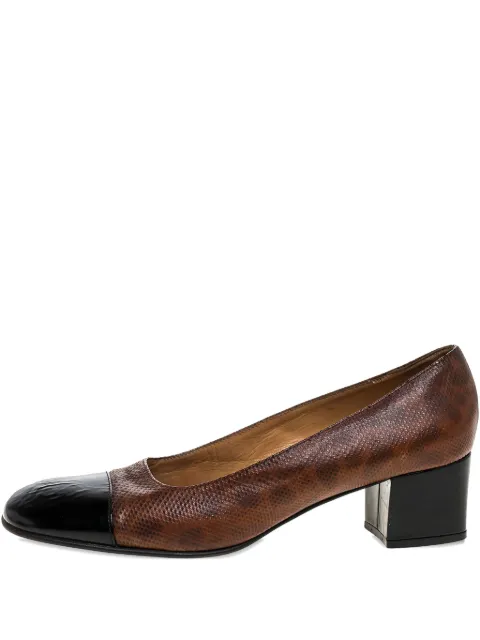 Casadei Vintage pre-owned 45mm embossed-leather block-heel pumps