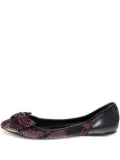 Burberry Pre-Owned bow-detail pattern ballet flats - Brown