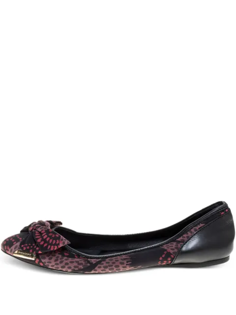 Burberry Pre-Owned bow-detail pattern ballet flats