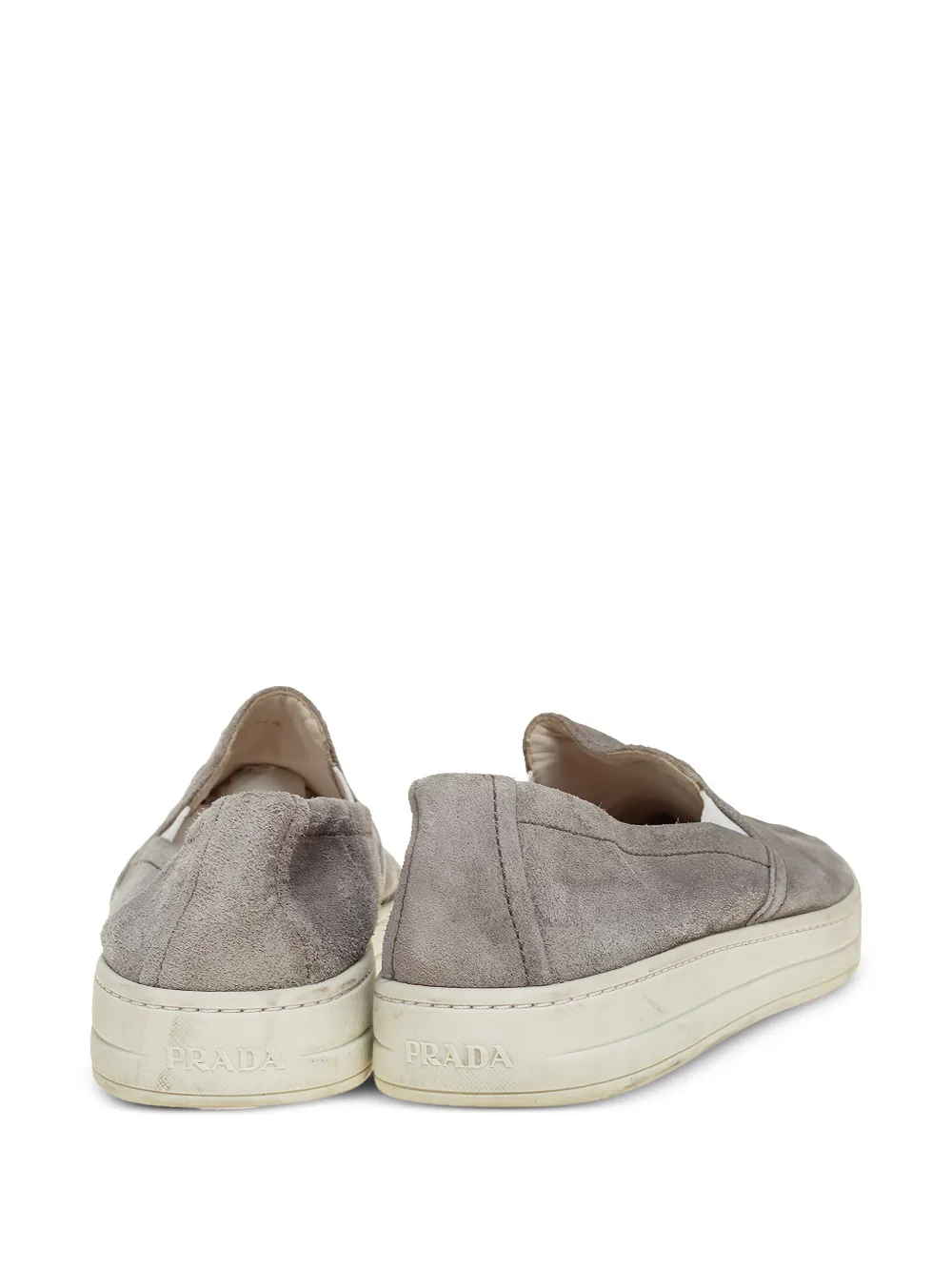 Prada Pre-Owned Suède slip-on sneakers - Grijs