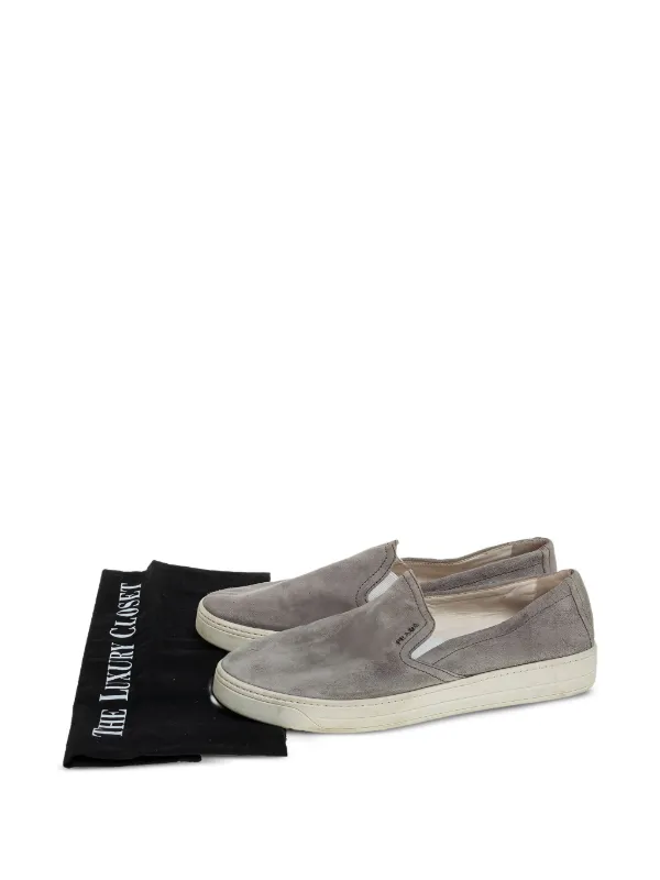 Prada Pre-Owned スエード スリッポン スニーカー | グレー | FARFETCH JP