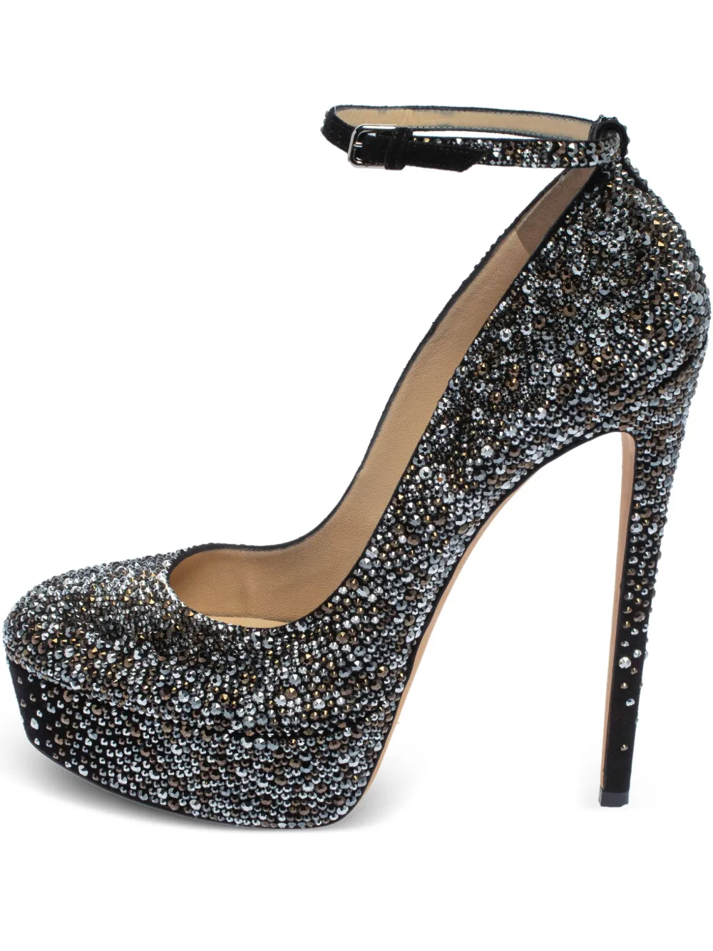 Jimmy Choo Pre-Owned 160mm Klerise crystal-embellished platform heels | Black | Image 1