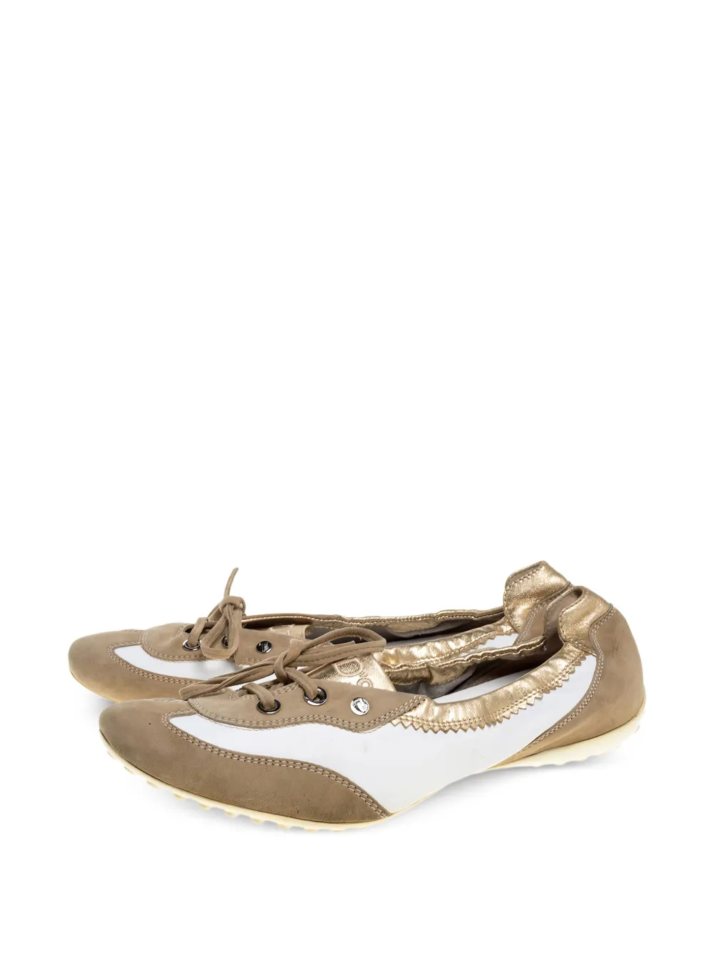 Tod's Vintage suede lace-up ballet flats | Image 2
