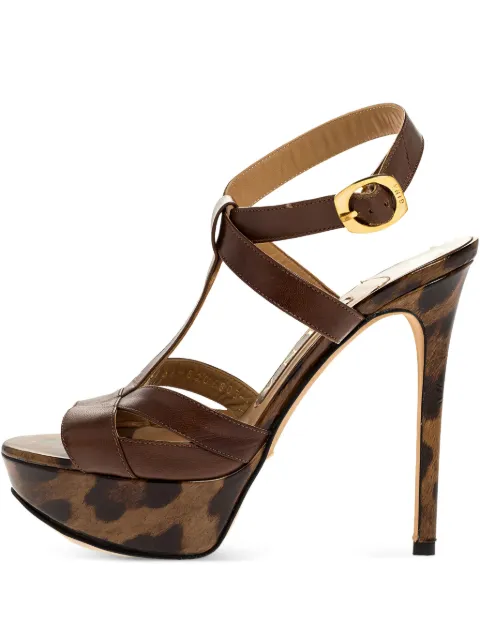 Gina Plateau-Sandalen mit Leoparden-Print 120mm