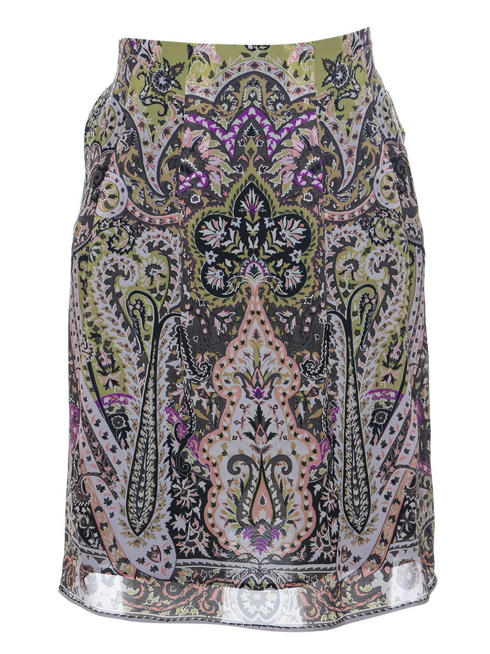 Etro Pre-Owned paisley-print silk skirt | Purple | Image 1