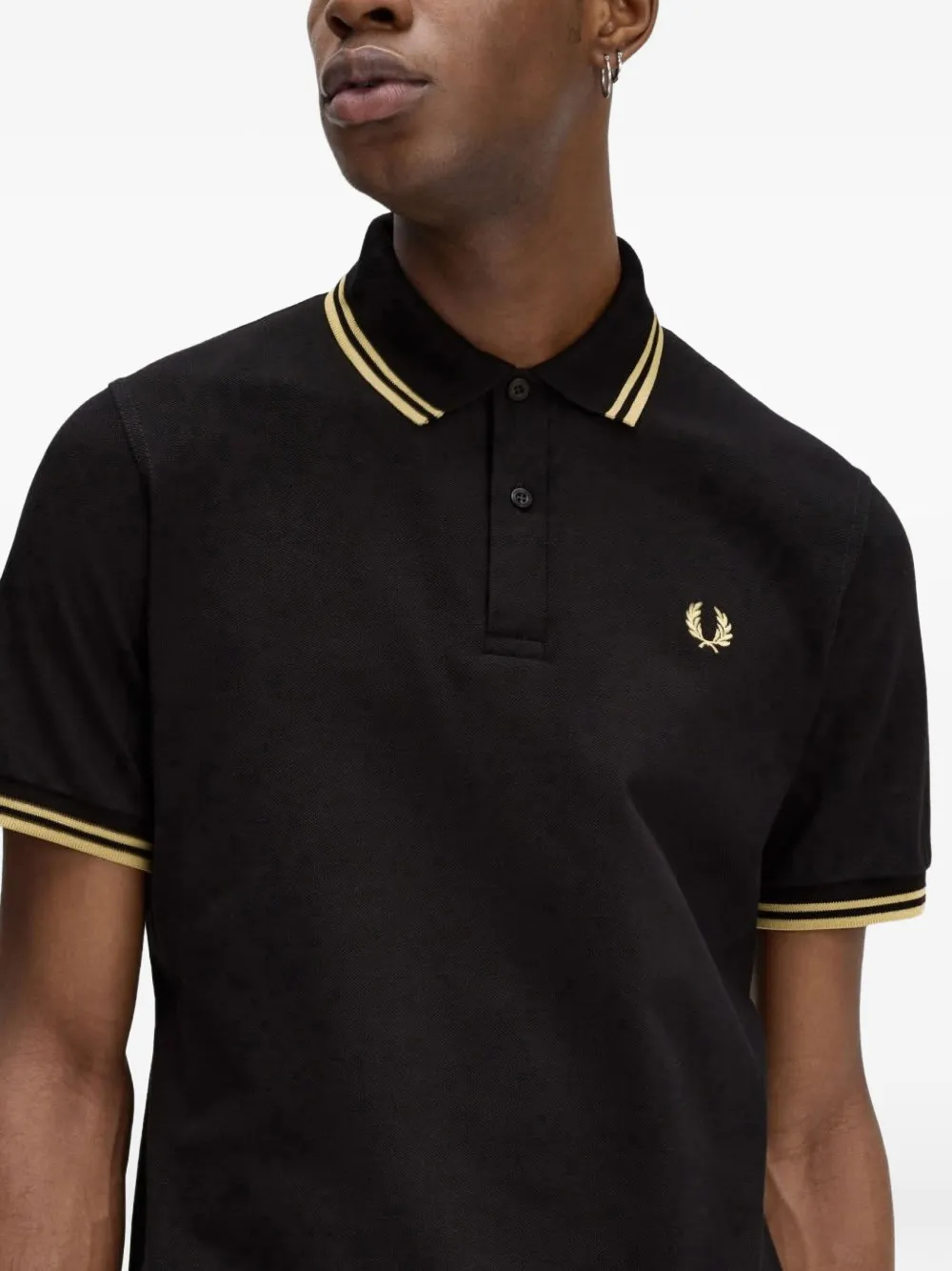 Fred Perry Piqué poloshirt Zwart