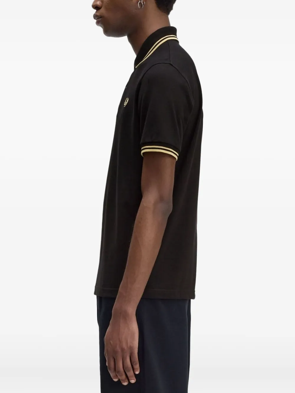 Fred Perry Piqué poloshirt Zwart