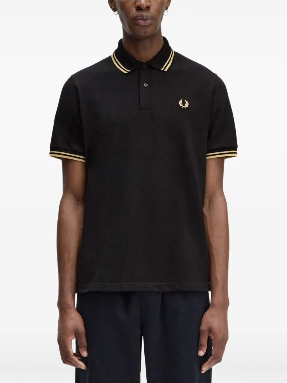 Fred Perry Piqué poloshirt Zwart
