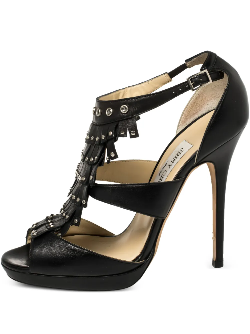 Jimmy Choo Pre-Owned 130mm fringed pumps | Black | Image 1