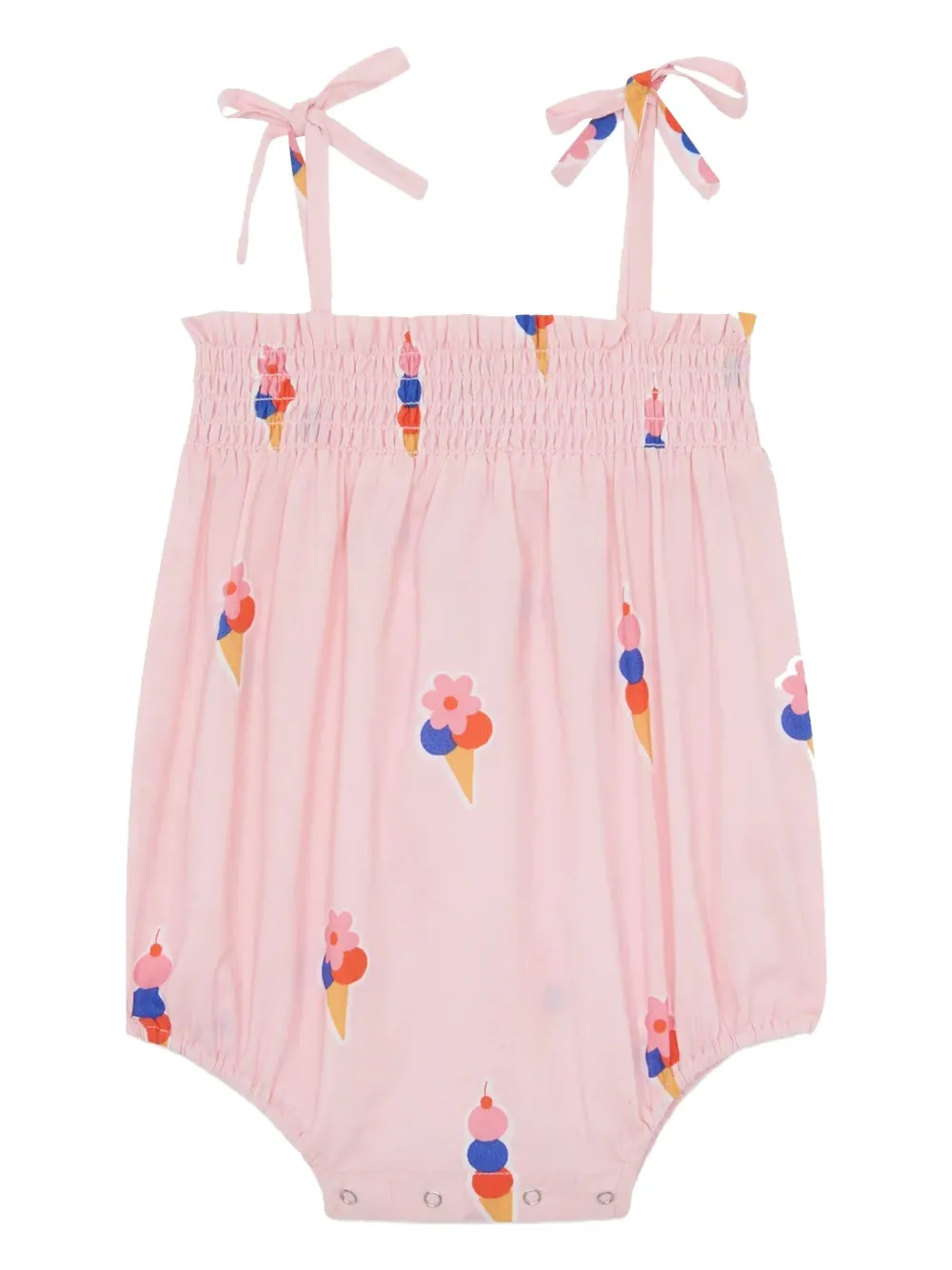 Bonton smocked tie shortie | rosado | Image 1