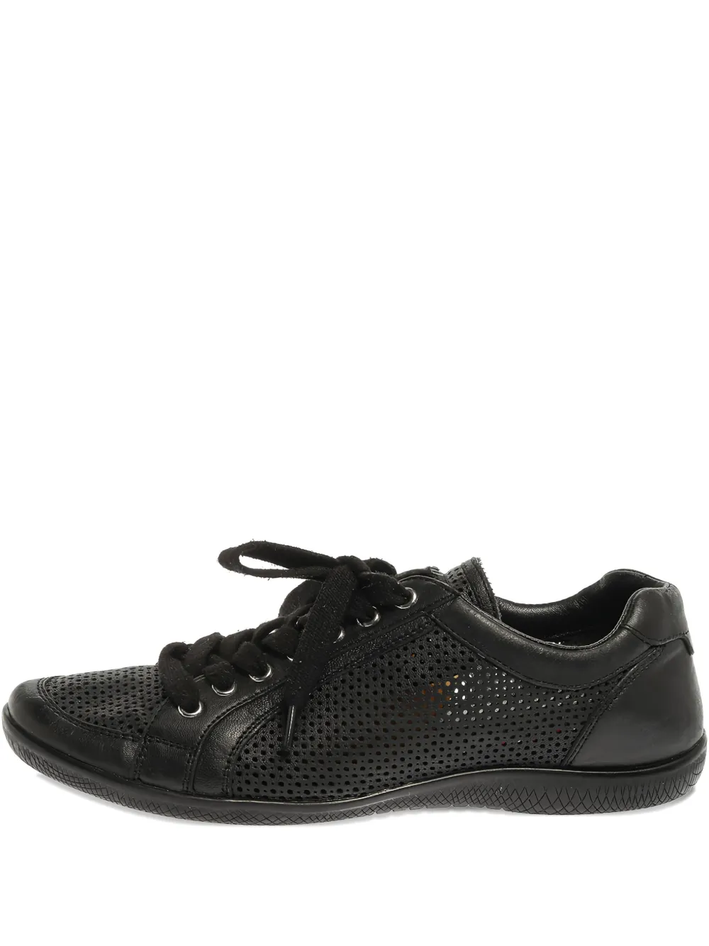 Prada Pre-Owned perforated leather sneakers - ブラック Prada Pre-Owned perforated leather sneakers - ブラック