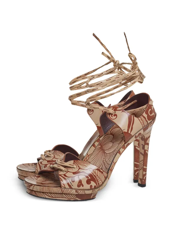 Gucci Pre-Owned Sandali a Fiori 110mm Marrone FARFETCH IT