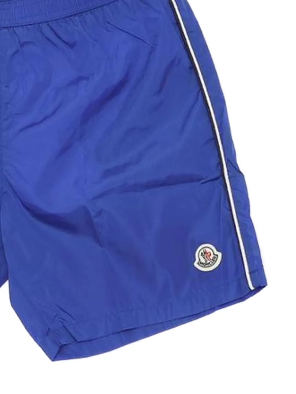 Moncler Enfant Gestreepte zwembroek met logo Blauw