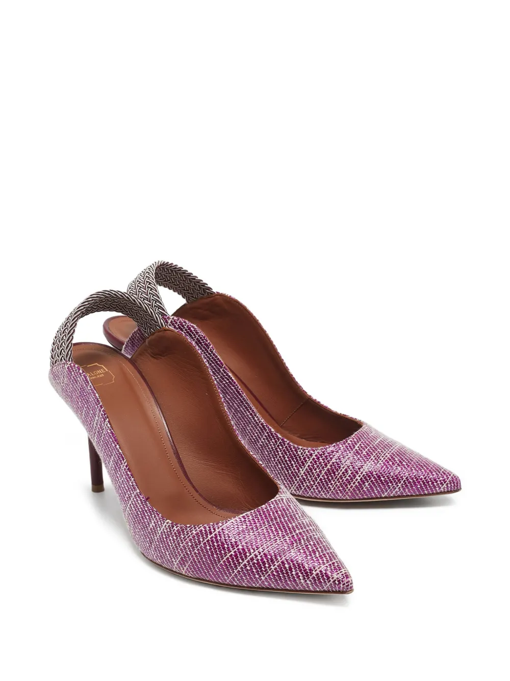 Malone Souliers 100mm leather slingback pumps | Image 2