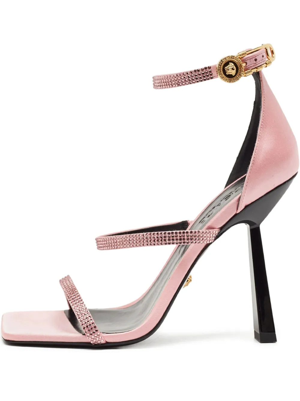 Pre-owned Versace Satin Heeled Sandals
