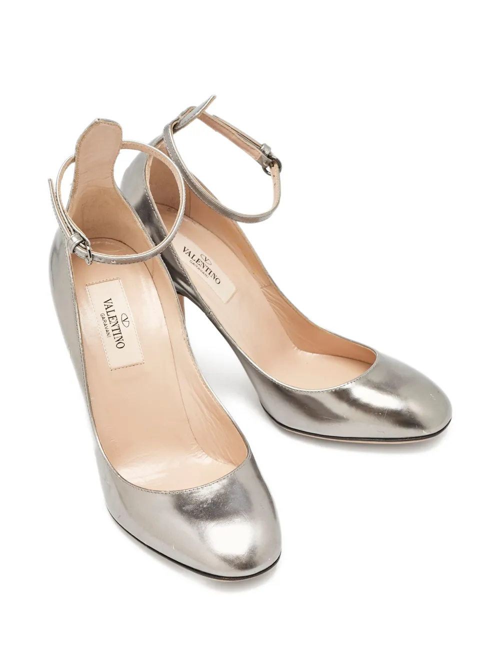 Valentino Garavani Pre-Owned 95mm metallic-finish leather pumps | Heeled Pumps | Image 2