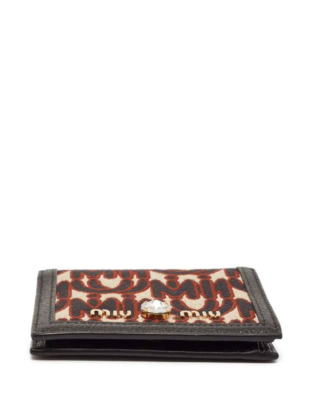 Pre-owned Miu Miu Monogram-canvas Bi-fold Wallet