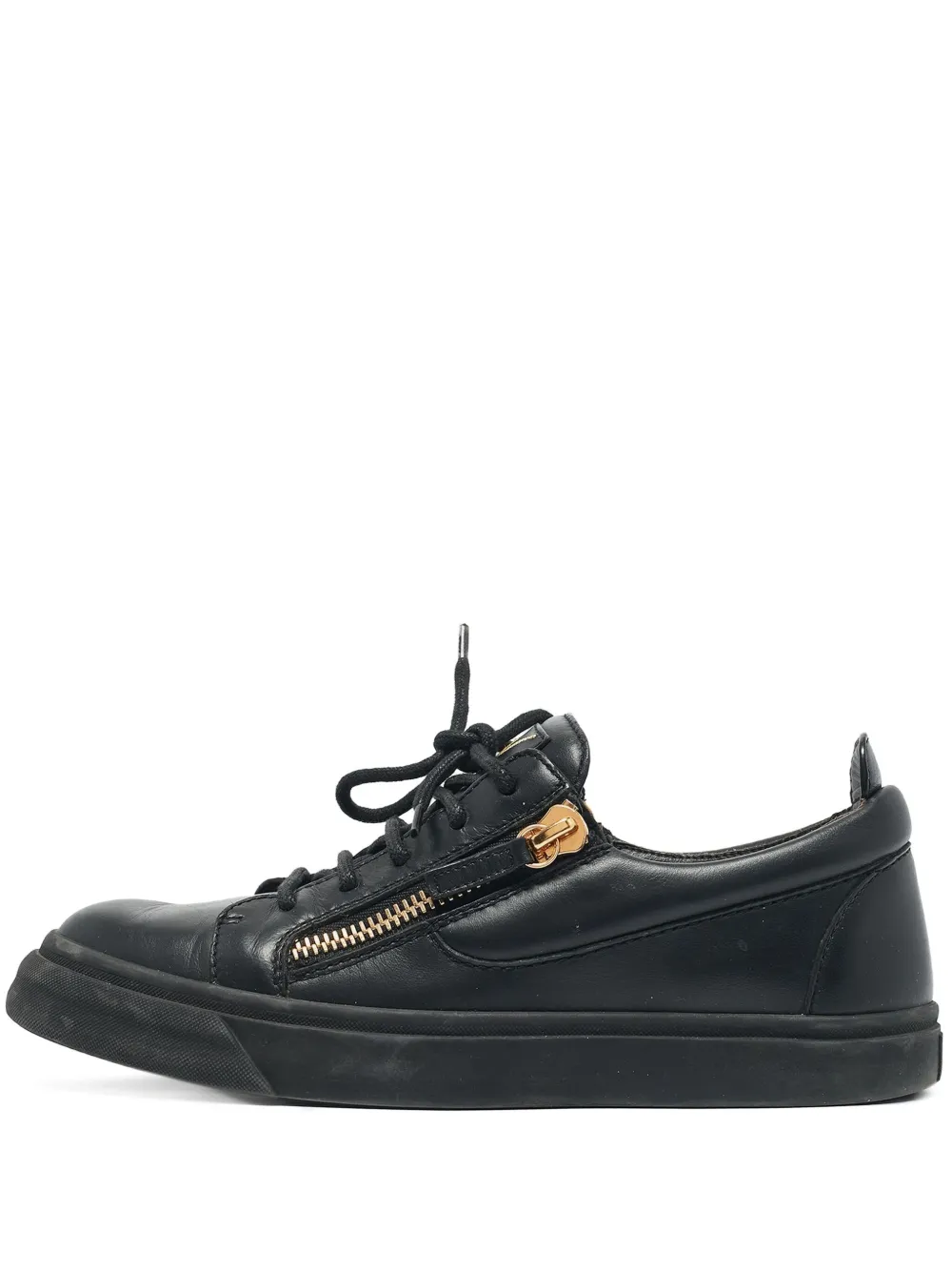 pre-owned leather sneakers