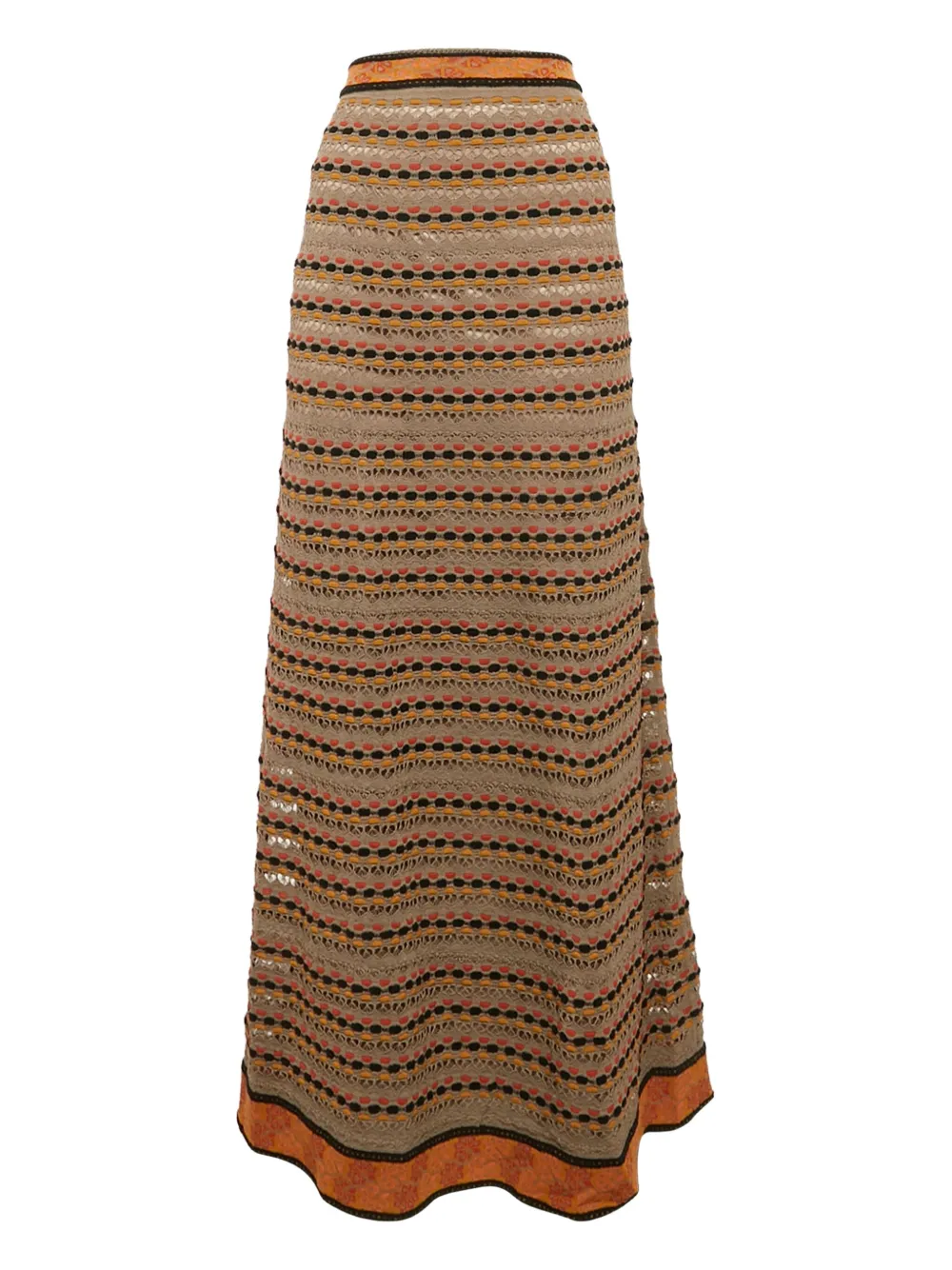 Missoni Pre-Owned zigzag-woven maxi skirt | Orange | Image 1