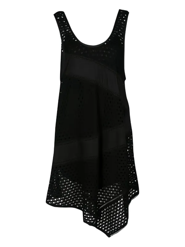 Marc Jacobs Vintage Eyelet Asymmetrical Hem Dress - Black