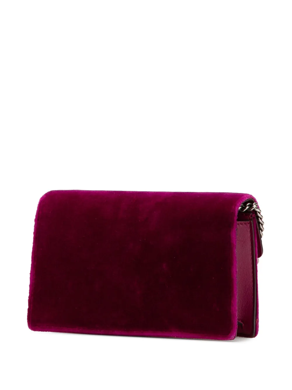 Pre-owned Gucci 2016-2025 Super Mini Velvet Dionysus Crossbody Bag In Purple