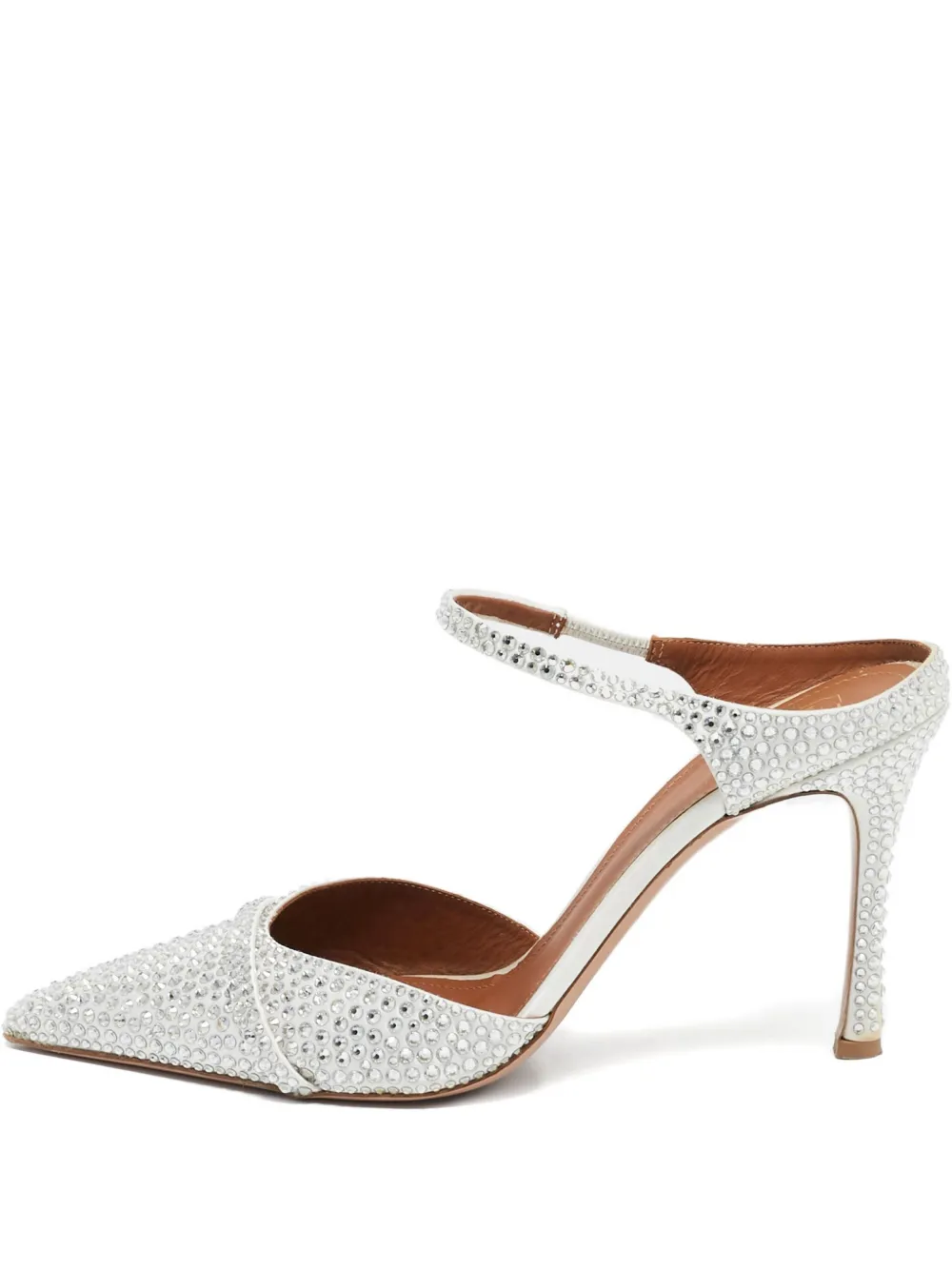 Malone Souliers 85mm leather heeled mules | Grey | Image 1