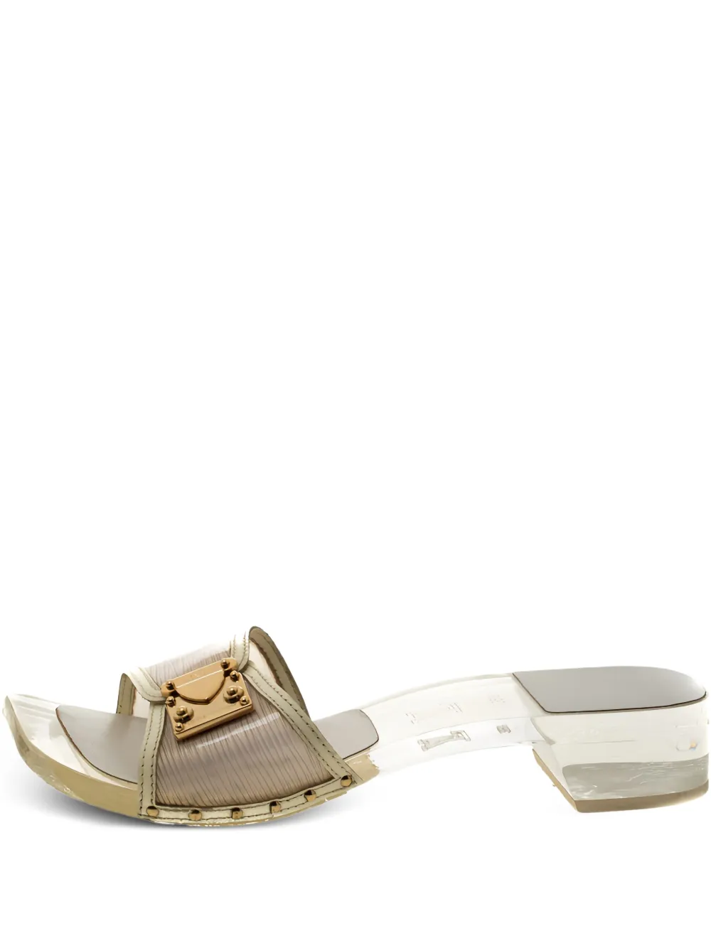 Louis Vuitton Pre-Owned transparent-heel leather sandals - ニュートラル Louis Vuitton Pre-Owned transparent-heel leather sandals - ニュートラル
