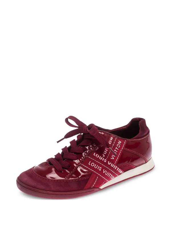 Louis Vuitton Pre-Owned patent-leather logo-detail Sneakers | Red |  FARFETCH HK