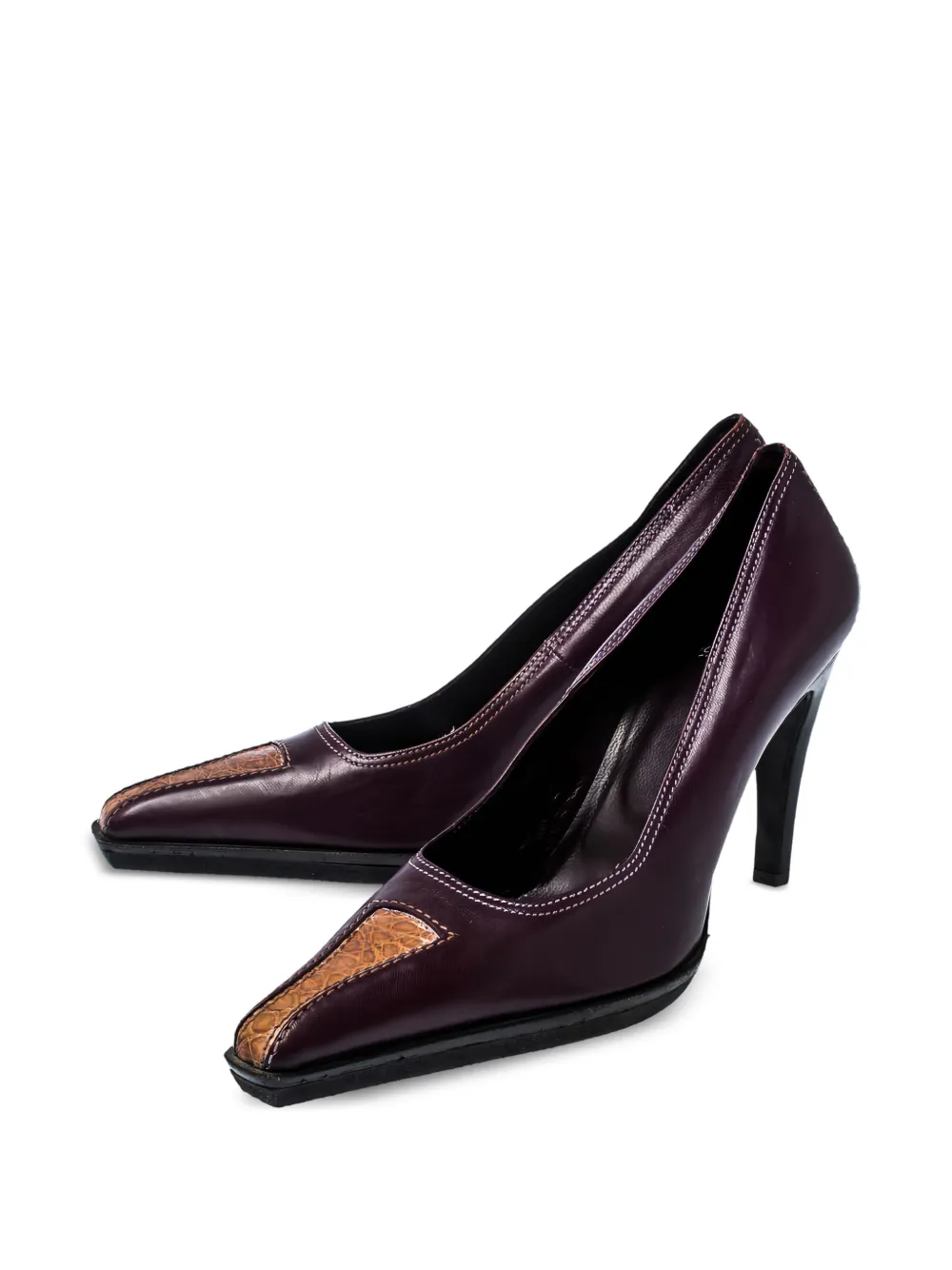 Casadei Vintage 95 mm leren pumps met hak - Paars